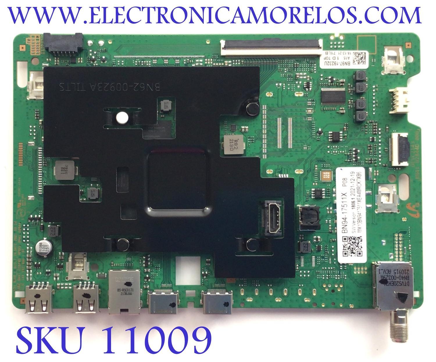 MAIN PARA SMART TV SAMSUNG QLED 4K RESOLUCION (3840 X 2160) / NUMERO DE PARTE BN94-17511X / BN41-02844D / BN97-19232U / BN9417511X / 17511X